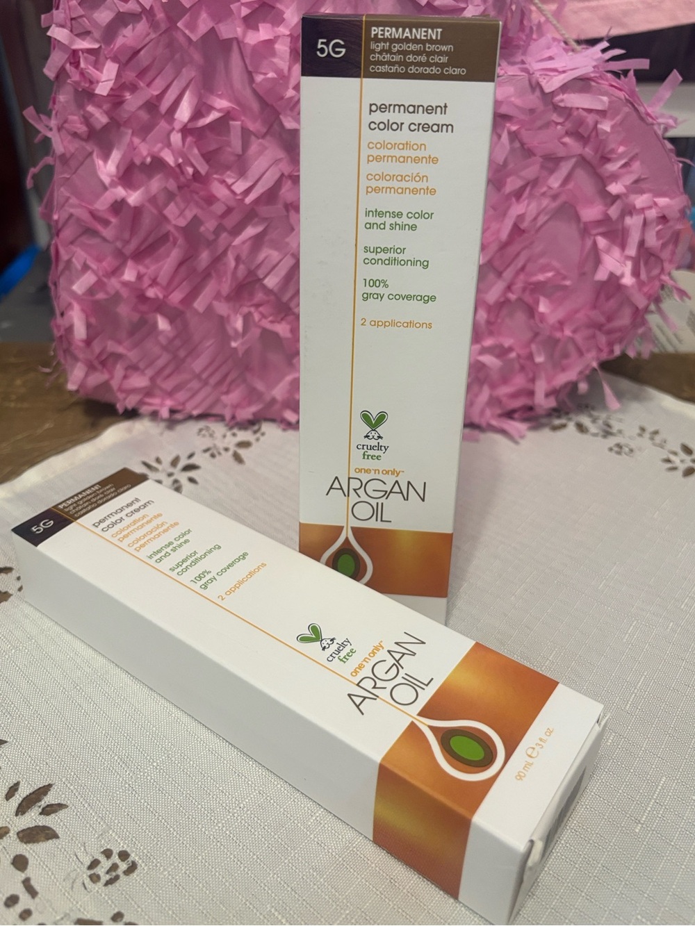 Argan Oil Permanent Color Cream - Light Golden Brown (5G) - Pack of 2